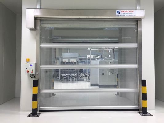 En acier inoxydable cadre de porte en PVC enroulé pleinement transparent